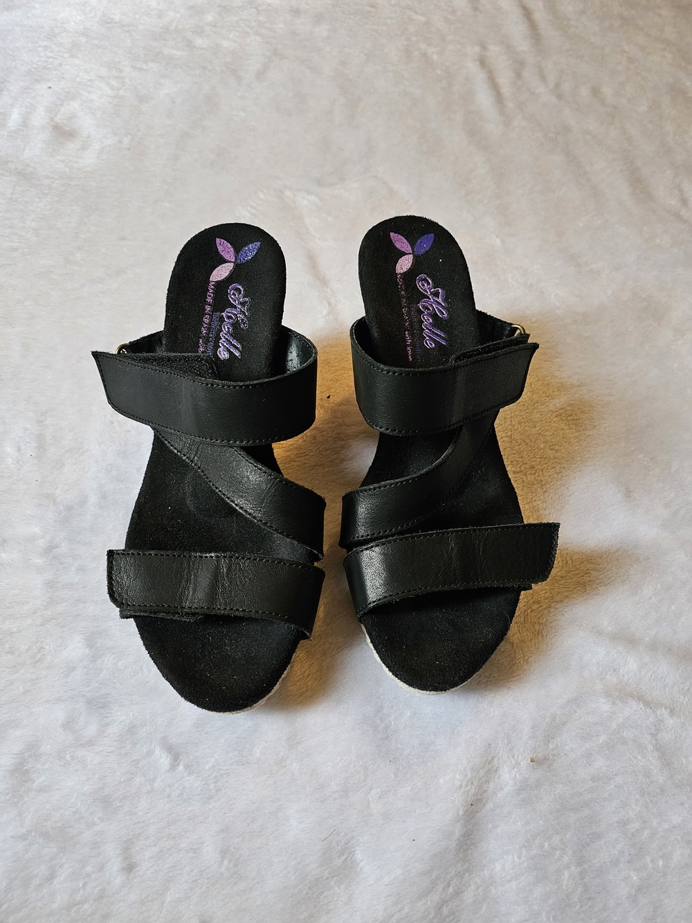 Black Strappy Slide Sandals